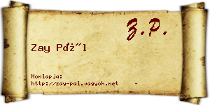 Zay Pál névjegykártya